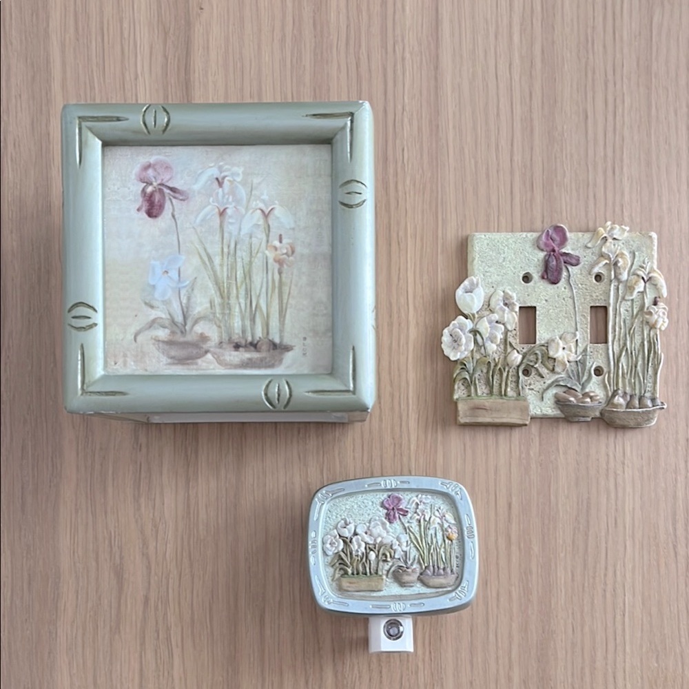 Cheri Blum, Asian Floral Home Decor- 3 pcs Set